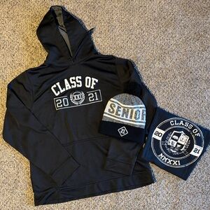 Josten’s Class of 2021 Black Sweatshirt, T-shirt, and Beanie Bundle